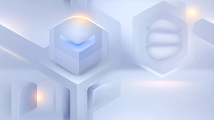 Abstract Hexagonal Structures: Explore the intricate interplay of light and form in a minimalist composition, with a mesmerizing display of hexagonal structures in an ethereal setting.