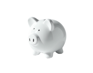 A pristine white ceramic pig, a classic shape against a dark background