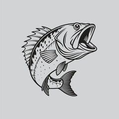 Vintage Snapper Fish Drawing for Print and Logo