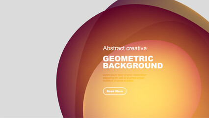 Abstract geometric background features vibrant gradients. Text reads Geometric Background, includes call to action button. Modern design.