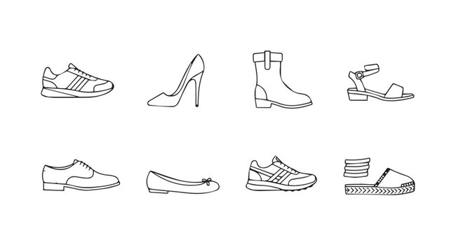 Vector art of shoes isolated on white