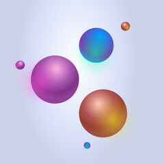 Gradient 3D Spheres Abstract Design