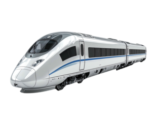 Sleek, modern high-speed passenger train with a streamlined front and multiple cars