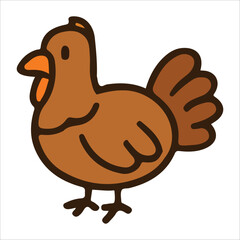 Simple Turkey Bird Cartoon Illustration for Thanksgiving