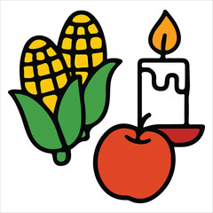 Decorative Fall Leaves Thanksgiving Icon