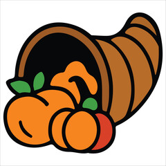 Pumpkin and Corn Thanksgiving Symbol