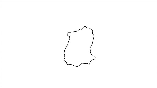 Sikkim State Outline on White Background animation