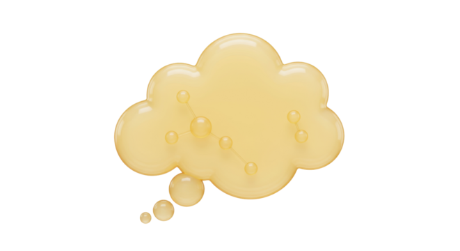 Yellow thought bubble PNG isolated on transparent background, idea concept for communication and social media design