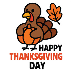 Harvest Basket Full of Pumpkins Thanksgiving Illustration