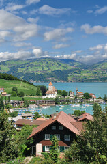 Spiez at Lake Thun resp.Thunersee in Bern Canton,Switzerland