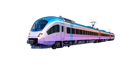 Naklejka premium Sleek, modern train design with gradient color scheme, isolated on black background