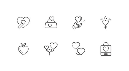 Fototapeta premium Vector art of heart icon collection