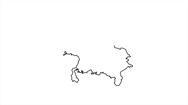 Uttar Pradesh State Outline on White Background animation