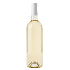 Unopened Green Glass White Wine Bottle with Cork PNG Isolated on Transparent Background

