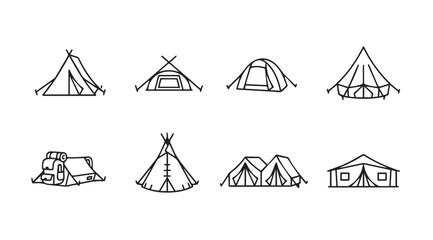 Vector art of camping tent set © Tanvir