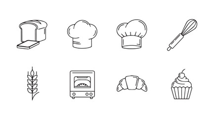 Vector art of bakery items line art