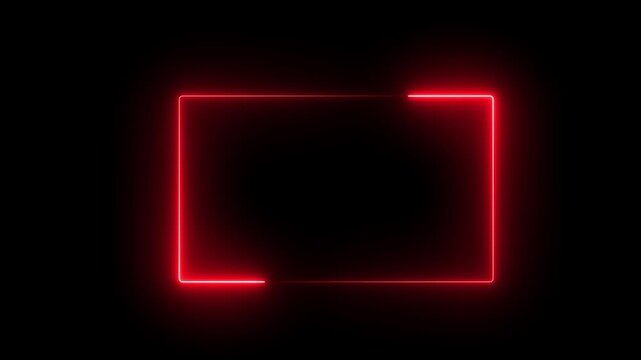 A neon rectangle icon features a glowing, rectangular outline in bright neon colors like blue, pink, or green, symbolizing modernity, focus, or boundaries, often used for buttons or navigation 
