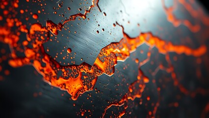 Abstract metal surface with glowing orange texture, reflecting industrial innovation.