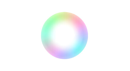 Abstract gradient circle isolated on transparent background with soft pastel colors