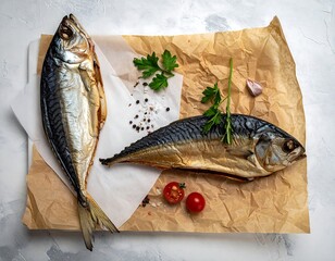 Smoked fish on parchment paper (1)