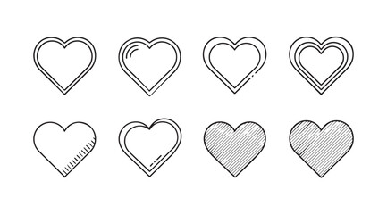 Vector art of heart doodles isolated