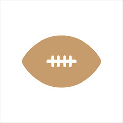 Brown American Football Icon – Minimal Vector Symbol Representing Sport, Team Spirit, Athletic Competition, Touchdown Culture, and Game Day Energy