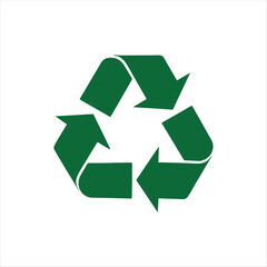 Green Recycling Symbol – Universal Eco Icon Representing Sustainability, Waste Reduction, Circular Economy, and Environmental Responsibility in Minimal Vector Style