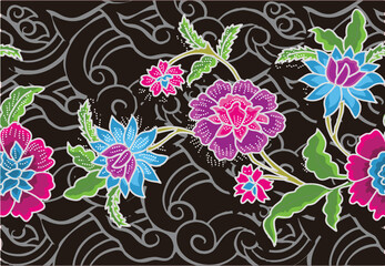 Indonesian batik motif, Batik is a technique of wax-resist dyeing applied to whole cloth, or cloth made using this technique originated from Indonesia