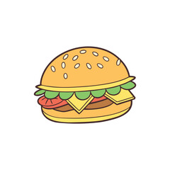 Delicious cheeseburger vector graphic