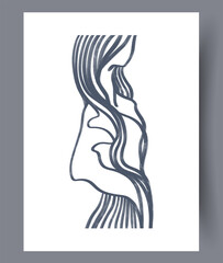 Stunning and Creative Abstract Line Art Featuring Curved Faces and Elegant Hair Styles