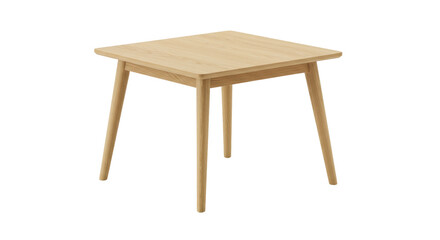 Light wood square side table isolated, modern furniture for living room or bedroom, minimalist design