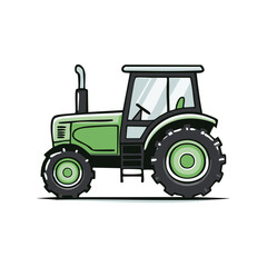Obraz premium Cartoon style green agricultural vehicle for farming industry and harvest themes