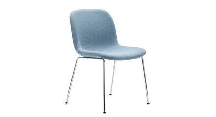 Light blue upholstered chair isolated on white, modern furniture for home decor and interior design projects