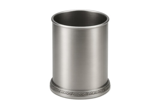 Vintage pewter mug on an isolated transparent background