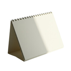 Blank spiral bound desk calendar for mockup isolated PNG with Transparent Background