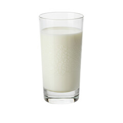 Glass of milk beverage for healthy lifestyle isolated PNG with Transparent Background