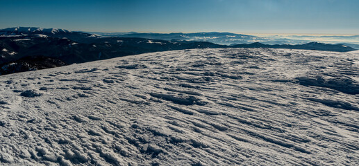 Winter bellow Ostredok hill summit in Velka Fatra mountains in Slovakia