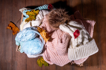 Fall autumn season warm cozy clothes