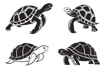 Minimalist desert tortoise icon set