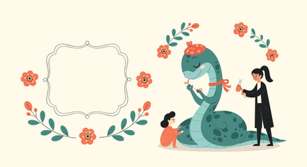 Obraz premium A celebration of the scientific journey of a kind serpent.