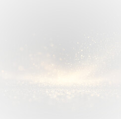 Obraz premium Festive golden dust light PNG texture, Christmas glowing bokeh sparkle overlay, luxury glitter confetti shining effect for holiday background.