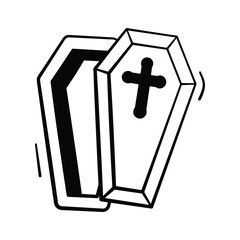 Have a look at this creative icon of coffin, ready for premium use