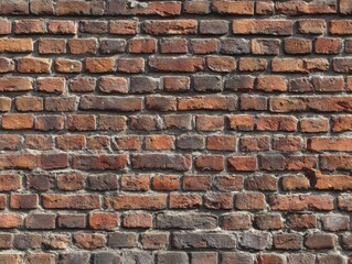 Obraz premium Detailed Close Up of a Red Brick Wall with Visible Mortar and Texture brickwork