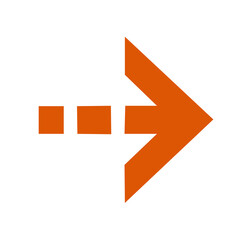 vector orange arrow icon on white background	