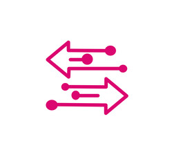 Fototapeta premium two arrows icon pointing opposite sides on white background 