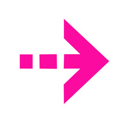 vector pink arrow icon on white background	