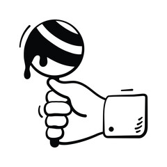 Hand holding a lollipop in modern design style, ready for premium use