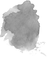 Black ink watercolor texture isolated on white background