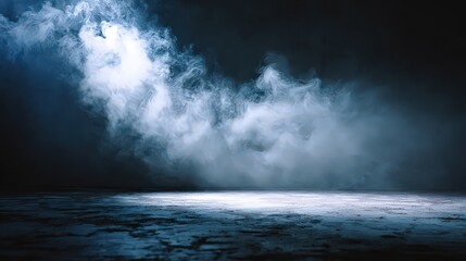 Dramatic Dark Studio Scene With Smoky Atmosphere