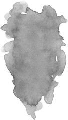 Black ink watercolor texture isolated on white background